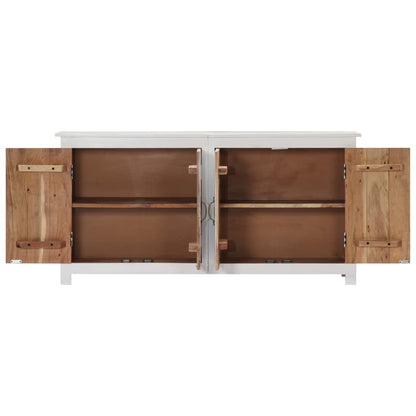 vidaXL Sideboard Handarbeit Weiß 140x30x70 cm Massivholz Akazie