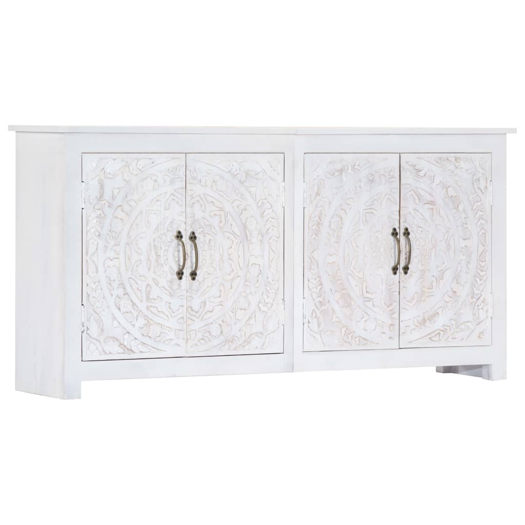 vidaXL Sideboard Handarbeit Weiß 140x30x70 cm Massivholz Akazie