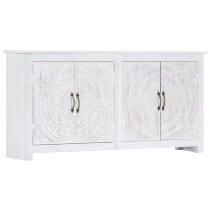 vidaXL Sideboard Handarbeit Weiß 140x30x70 cm Massivholz Akazie