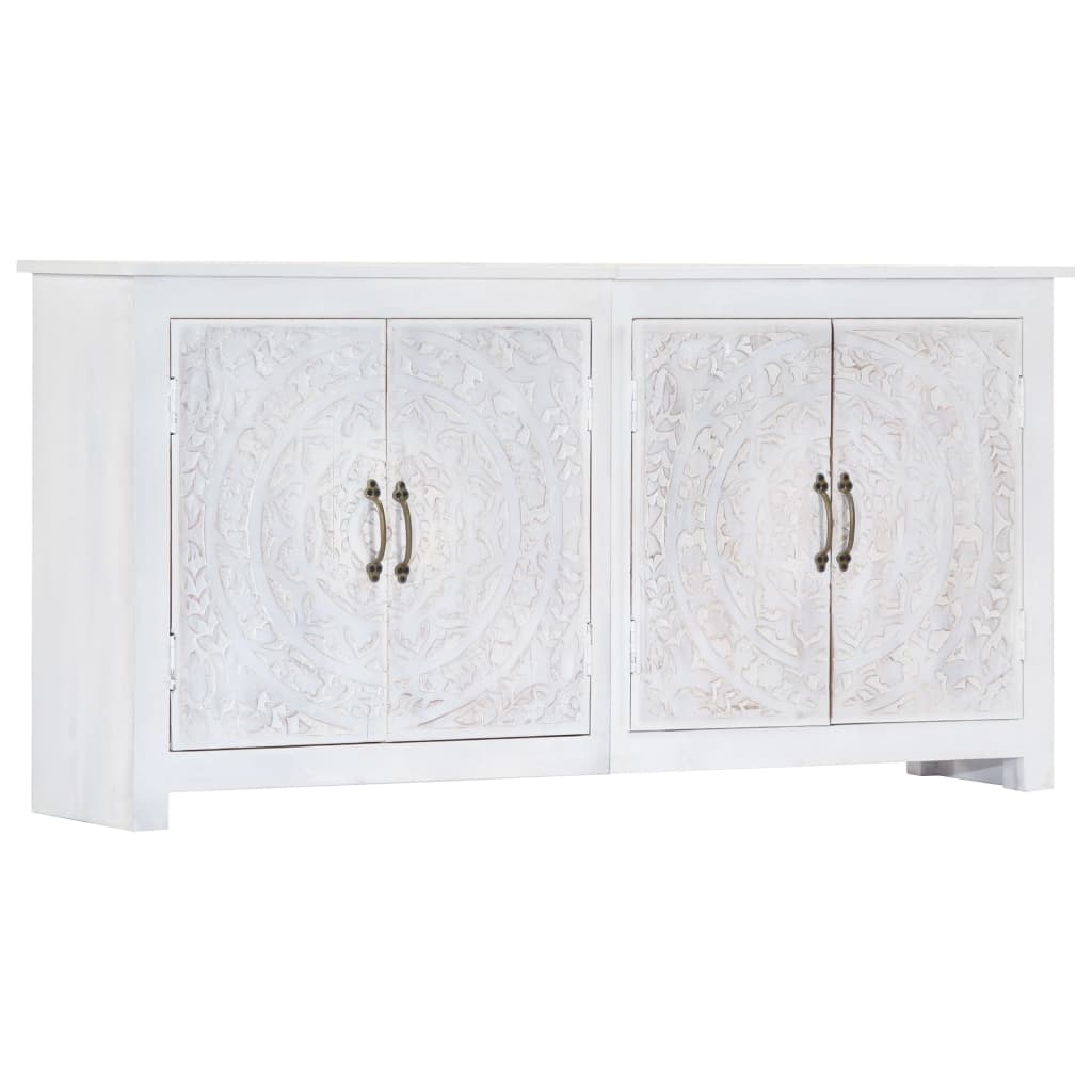 vidaXL Sideboard Handarbeit Weiß 140x30x70 cm Massivholz Akazie