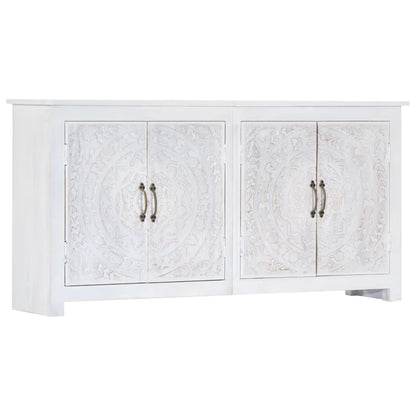 vidaXL Sideboard Handarbeit Weiß 140x30x70 cm Massivholz Akazie