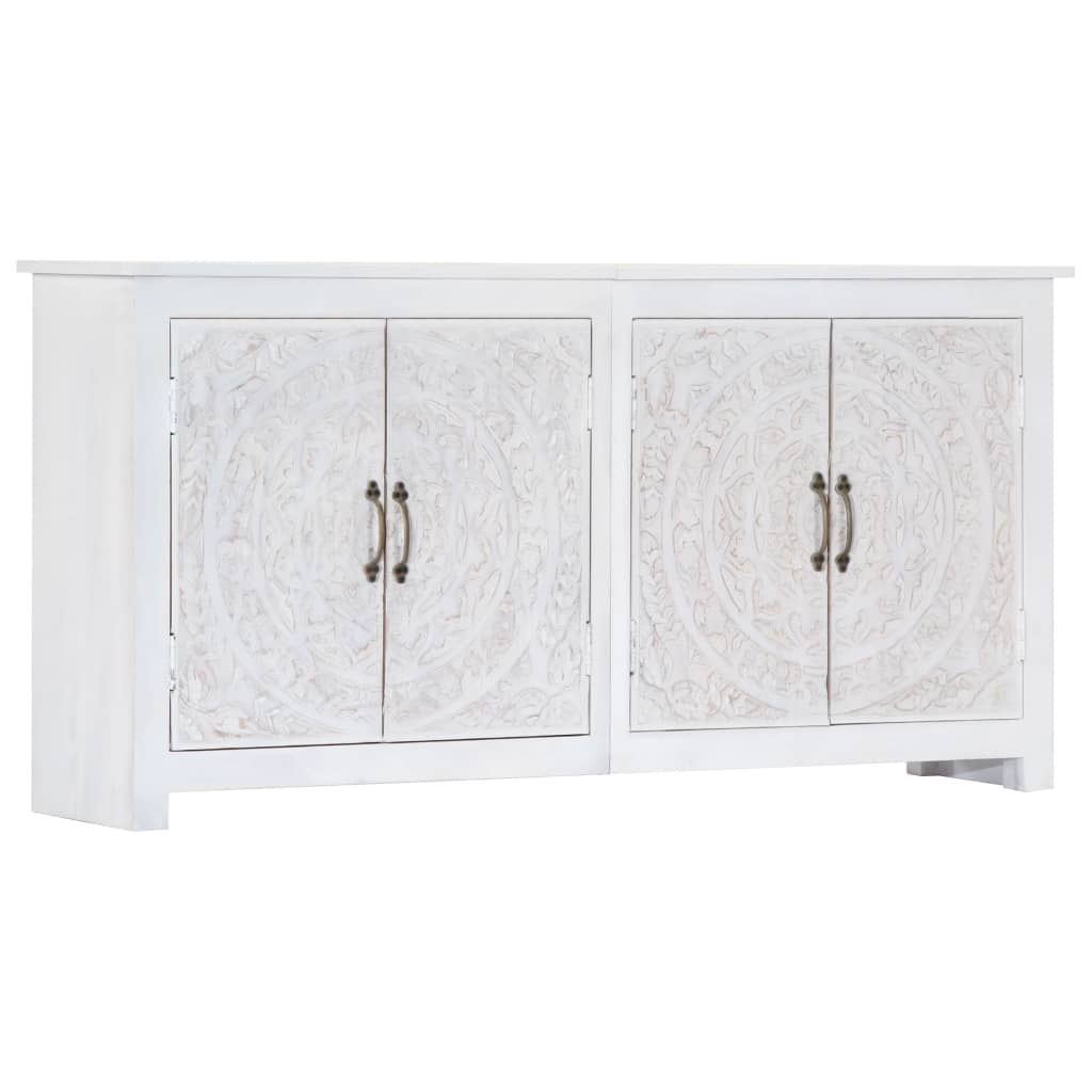 vidaXL Sideboard Handarbeit Weiß 140x30x70 cm Massivholz Akazie