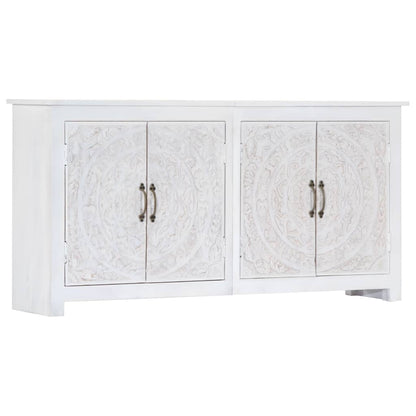 vidaXL Sideboard Handarbeit Weiß 140x30x70 cm Massivholz Akazie