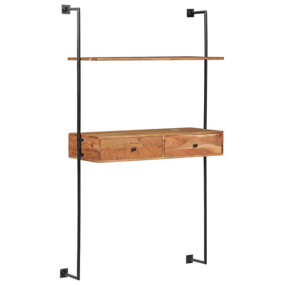 vidaXL Bureau mural 90x40x170 cm en bois d'acacia massif