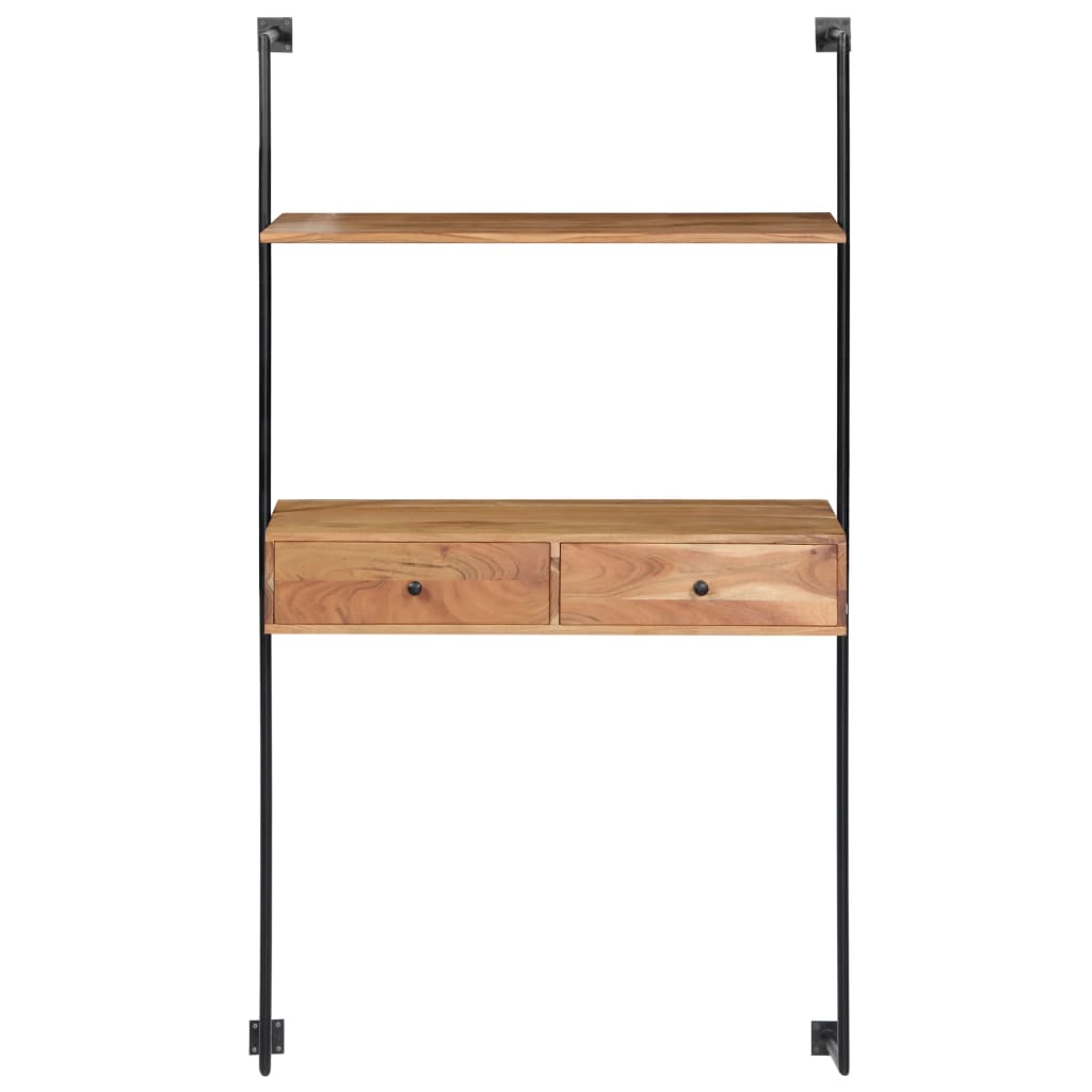 vidaXL Bureau mural 90x40x170 cm en bois d'acacia massif
