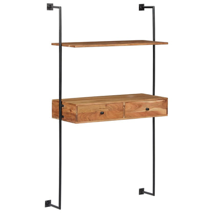 vidaXL Bureau mural 90x40x170 cm en bois d'acacia massif