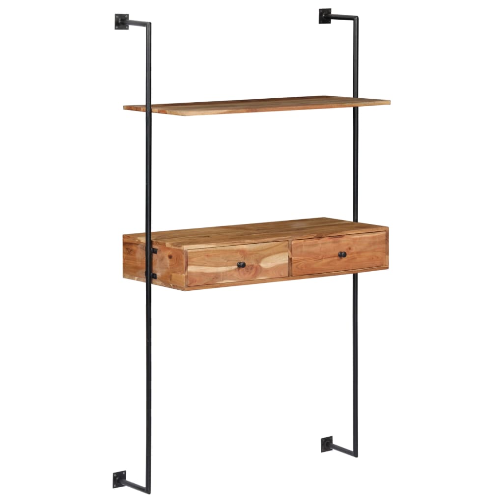 vidaXL Bureau mural 90x40x170 cm en bois d'acacia massif