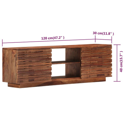 vidaXL Meuble TV 120x30x40 cm Bois d'acacia Massif