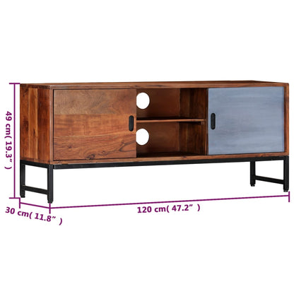 vidaXL Meuble TV 120x30x49 cm Bois d'acacia massif