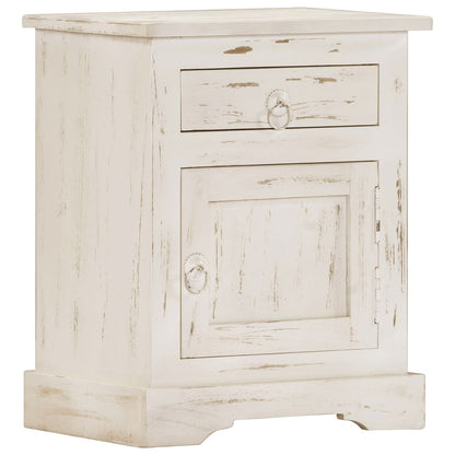 vidaXL Nachttisch Weiß 40×30×50 cm Massivholz Mango