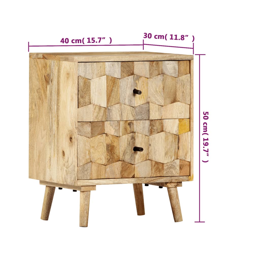 vidaXL Nachttisch 40x30x50 cm Massivholz Mango