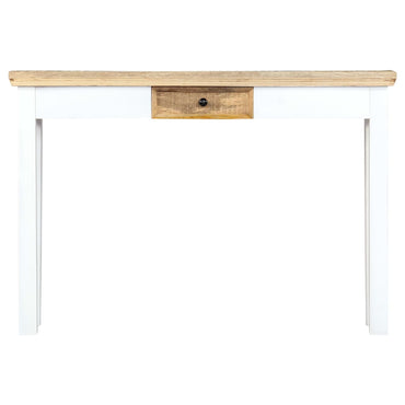 vidaXL Table console blanc et marron 110 x 35 x 75 cm Bois de manguier massif