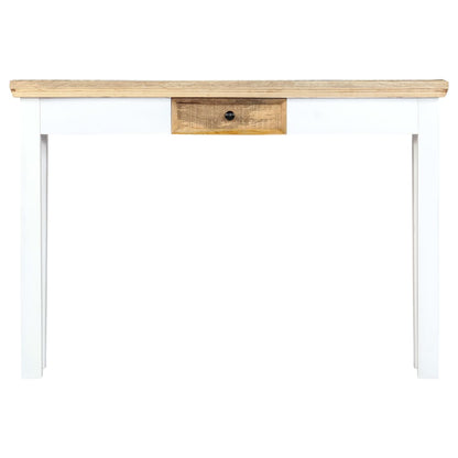 vidaXL Table console blanc et marron 110 x 35 x 75 cm Bois de manguier massif