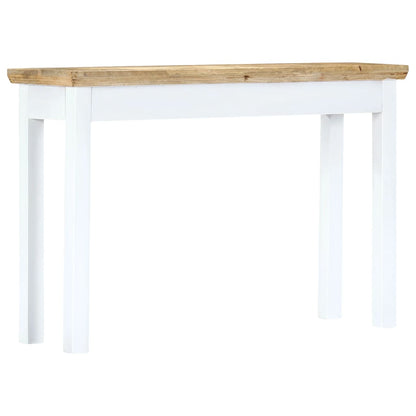 vidaXL Table console blanc et marron 110 x 35 x 75 cm Bois de manguier massif