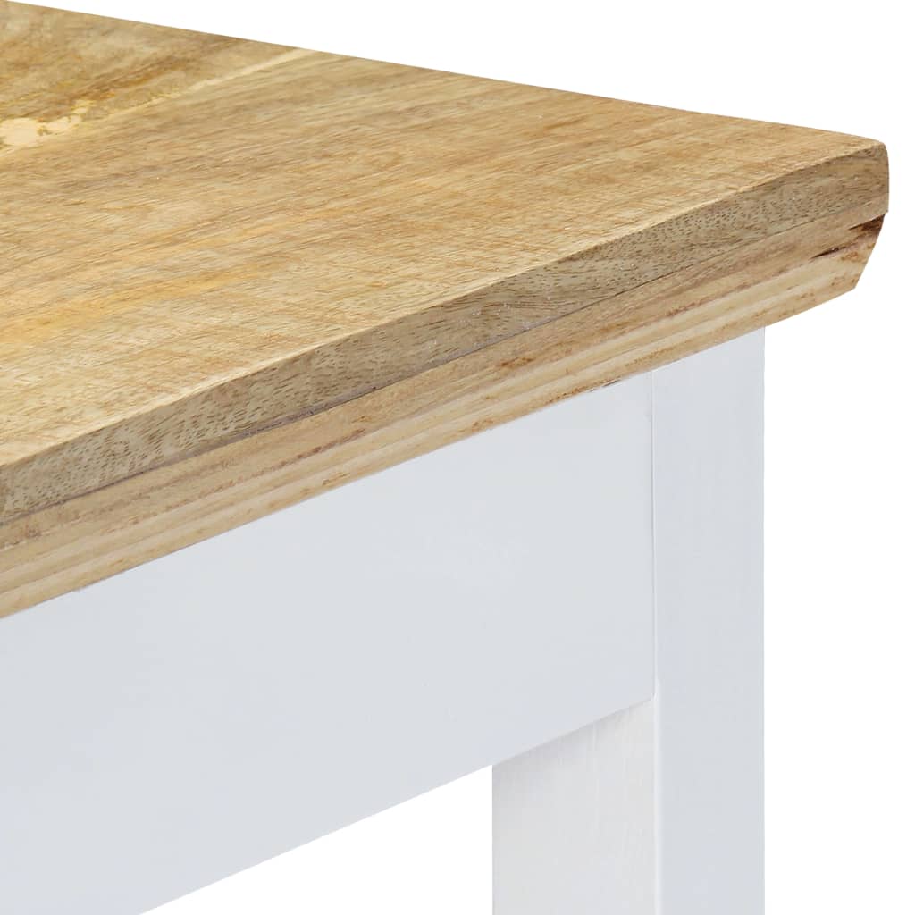 vidaXL Table console blanc et marron 110 x 35 x 75 cm Bois de manguier massif