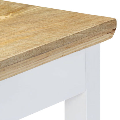 vidaXL Table console blanc et marron 110 x 35 x 75 cm Bois de manguier massif