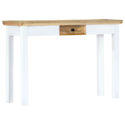 vidaXL Table console blanc et marron 110 x 35 x 75 cm Bois de manguier massif