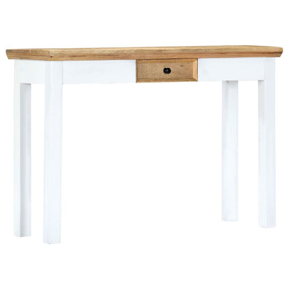 vidaXL Table console blanc et marron 110 x 35 x 75 cm Bois de manguier massif