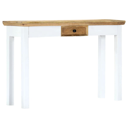 vidaXL Table console blanc et marron 110 x 35 x 75 cm Bois de manguier massif