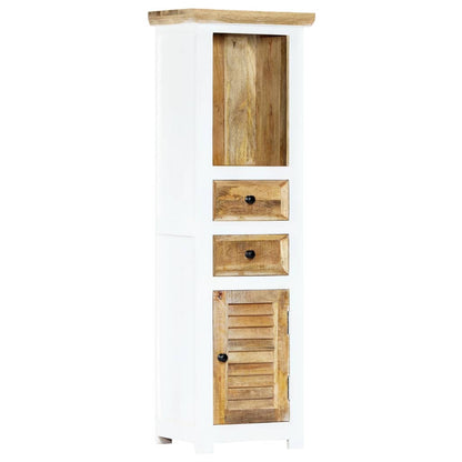vidaXL Highboard Blanc et Marron 40x30x128 cm Bois de Manguier Massif