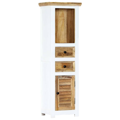 vidaXL Highboard Blanc et Marron 40x30x128 cm Bois de Manguier Massif