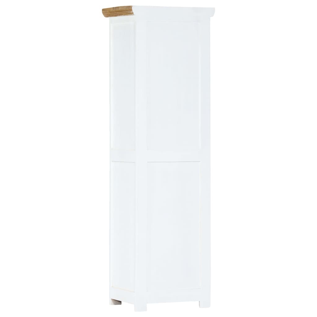 vidaXL Highboard Blanc et Marron 40x30x128 cm Bois de Manguier Massif