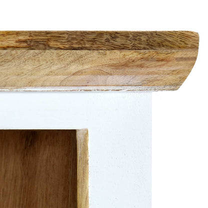 vidaXL Highboard Blanc et Marron 40x30x128 cm Bois de Manguier Massif