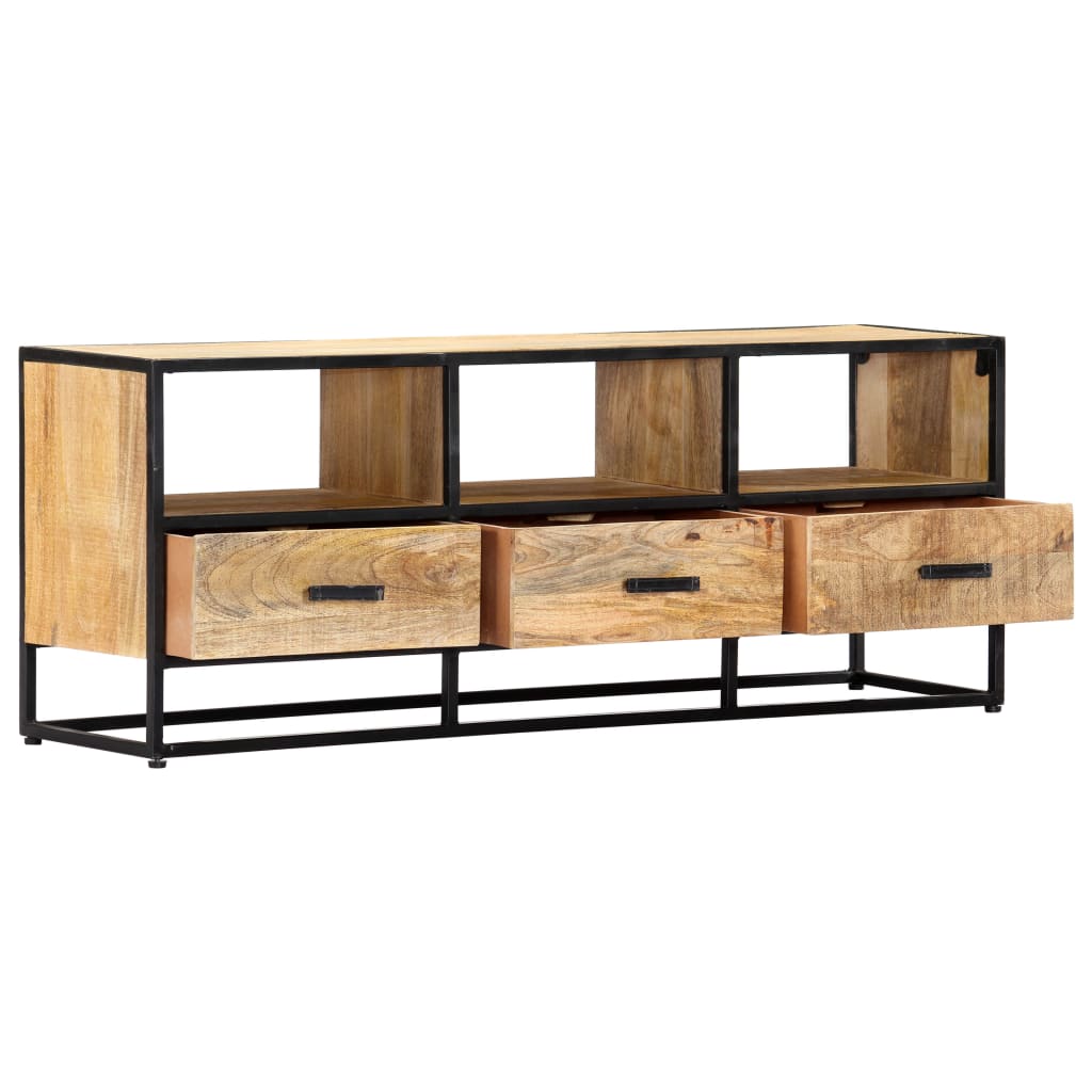 vidaXL Meuble TV 120x30x45 cm Bois de manguier massif
