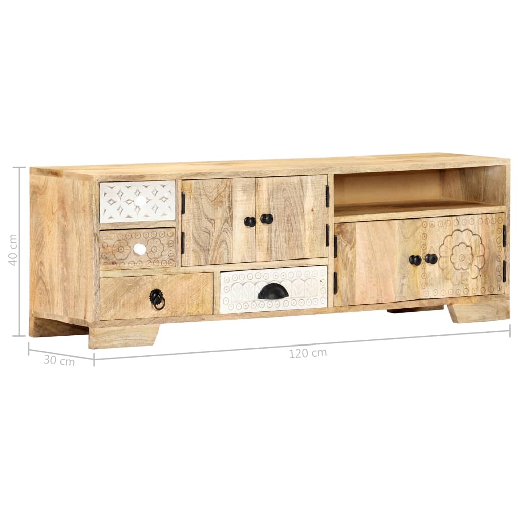 vidaXL TV-Schrank 120x30x40 cm Massivholz Mango