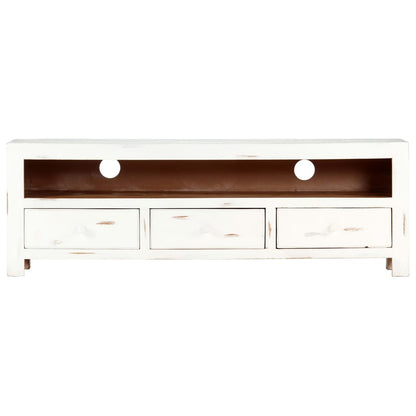 Meuble TV vidaXL blanc 120 x 30 x 40 cm en bois d'acacia massif