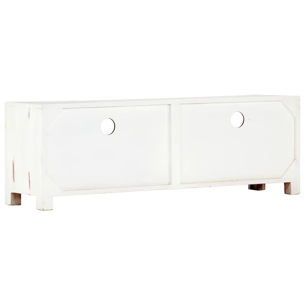 Meuble TV vidaXL blanc 120 x 30 x 40 cm en bois d'acacia massif
