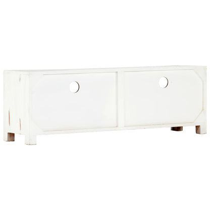 Meuble TV vidaXL blanc 120 x 30 x 40 cm en bois d'acacia massif