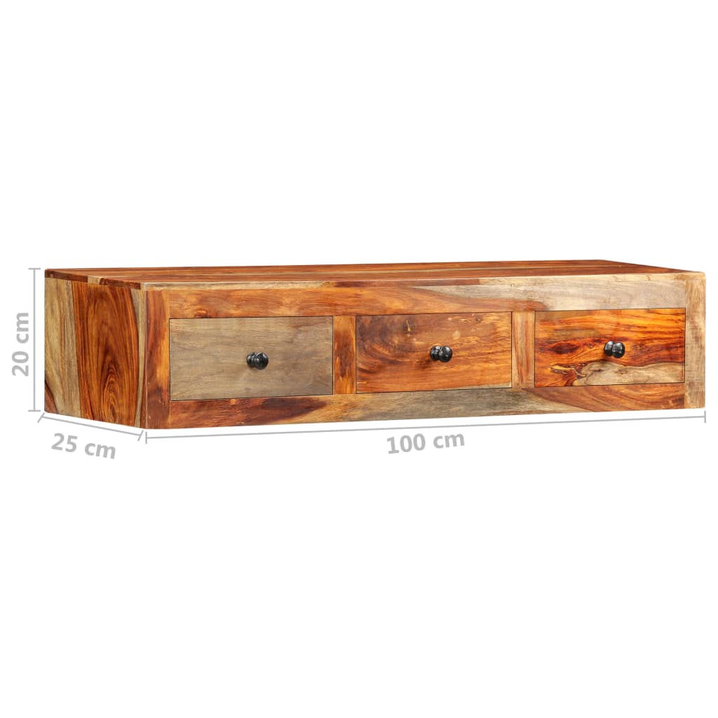 vidaXL Wand-Konsolentisch 100x25x20 cm Massivholz Akazie