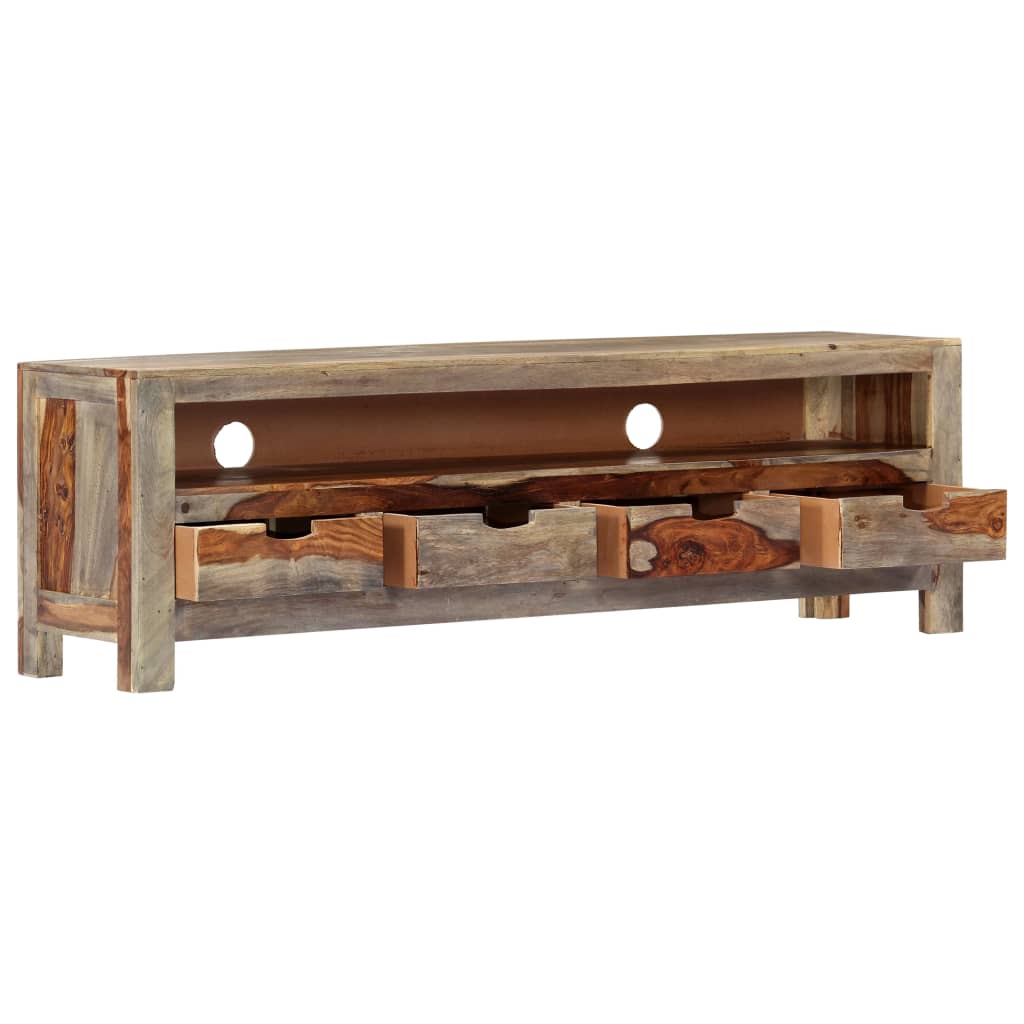 vidaXL Meuble TV 130x30x40 cm Bois d'acacia massif