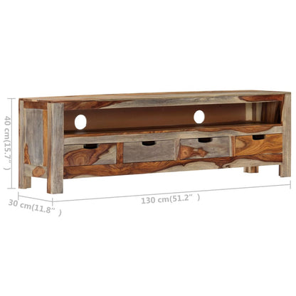 vidaXL Meuble TV 130x30x40 cm Bois d'acacia massif