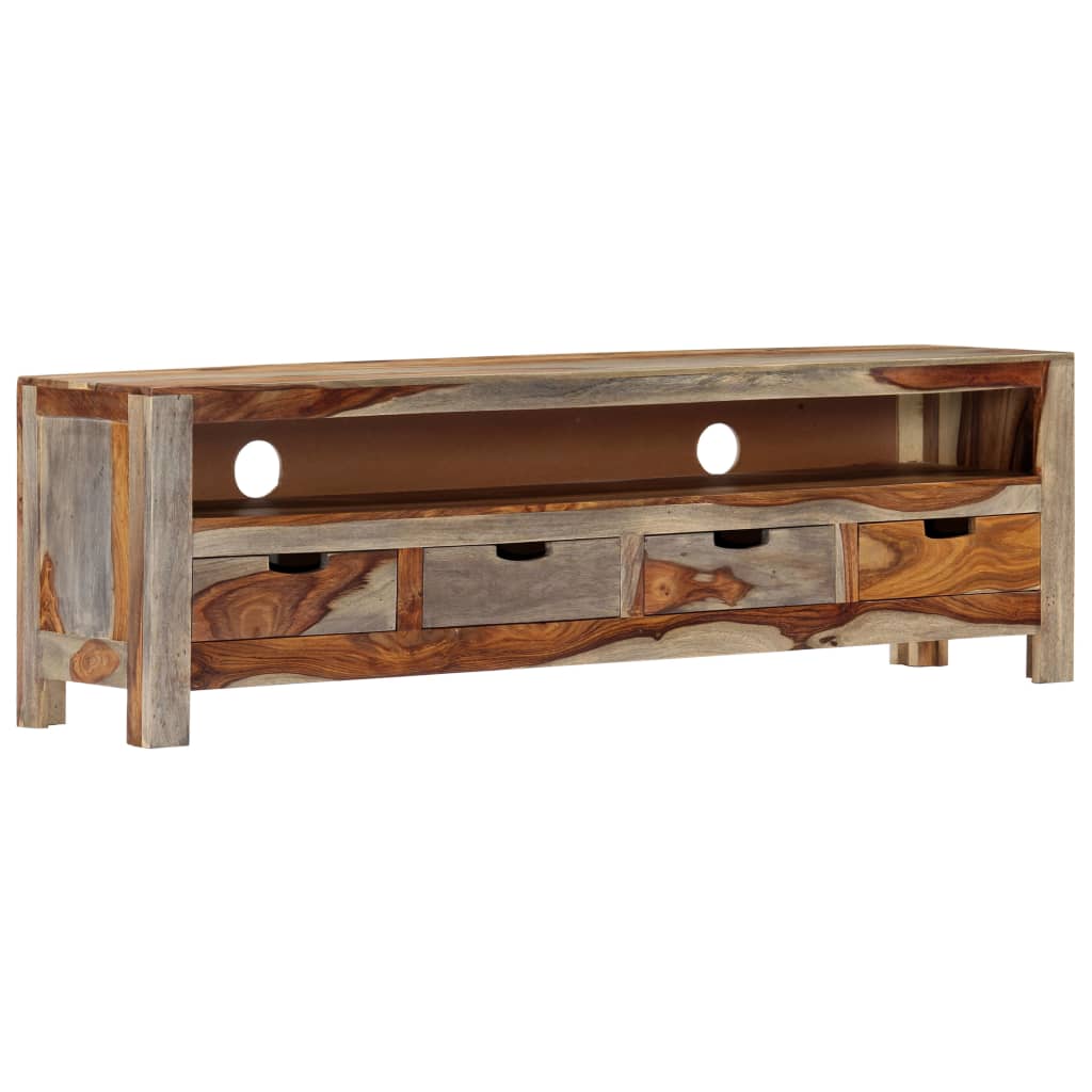 vidaXL Meuble TV 130x30x40 cm Bois d'acacia massif