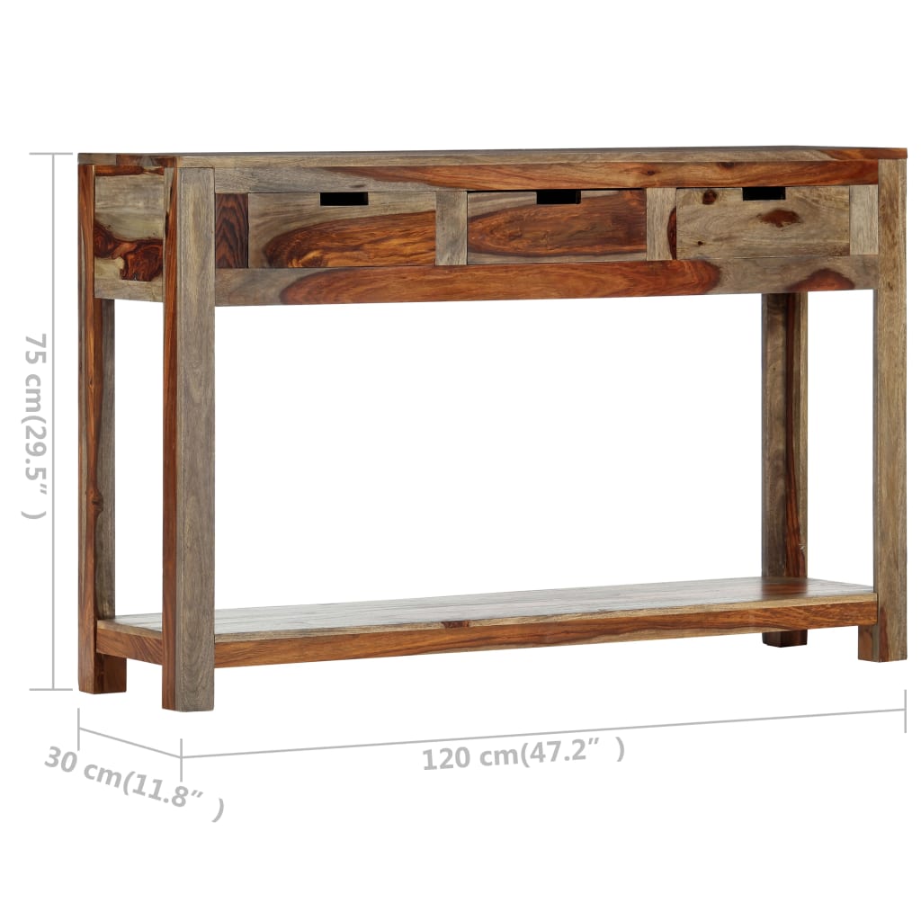 vidaXL Konsolentisch mit 3 Schubladen 120x30x75 cm Massivholz Akazie