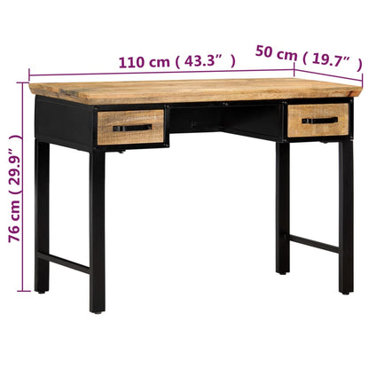 vidaXL Schreibtisch 110 x 50 x 76 cm Mangoholz Massiv