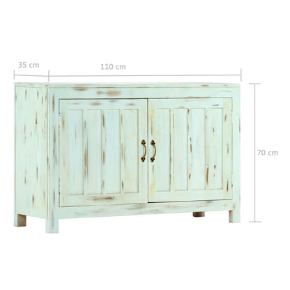 vidaXL Bahut bleu clair 110x35x70 cm Bois de manguier massif