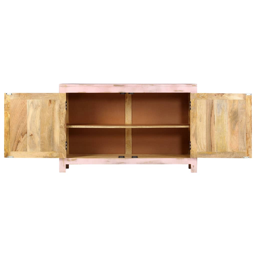 vidaXL Buffet Rose clair 110x35x70 cm Bois de manguier massif