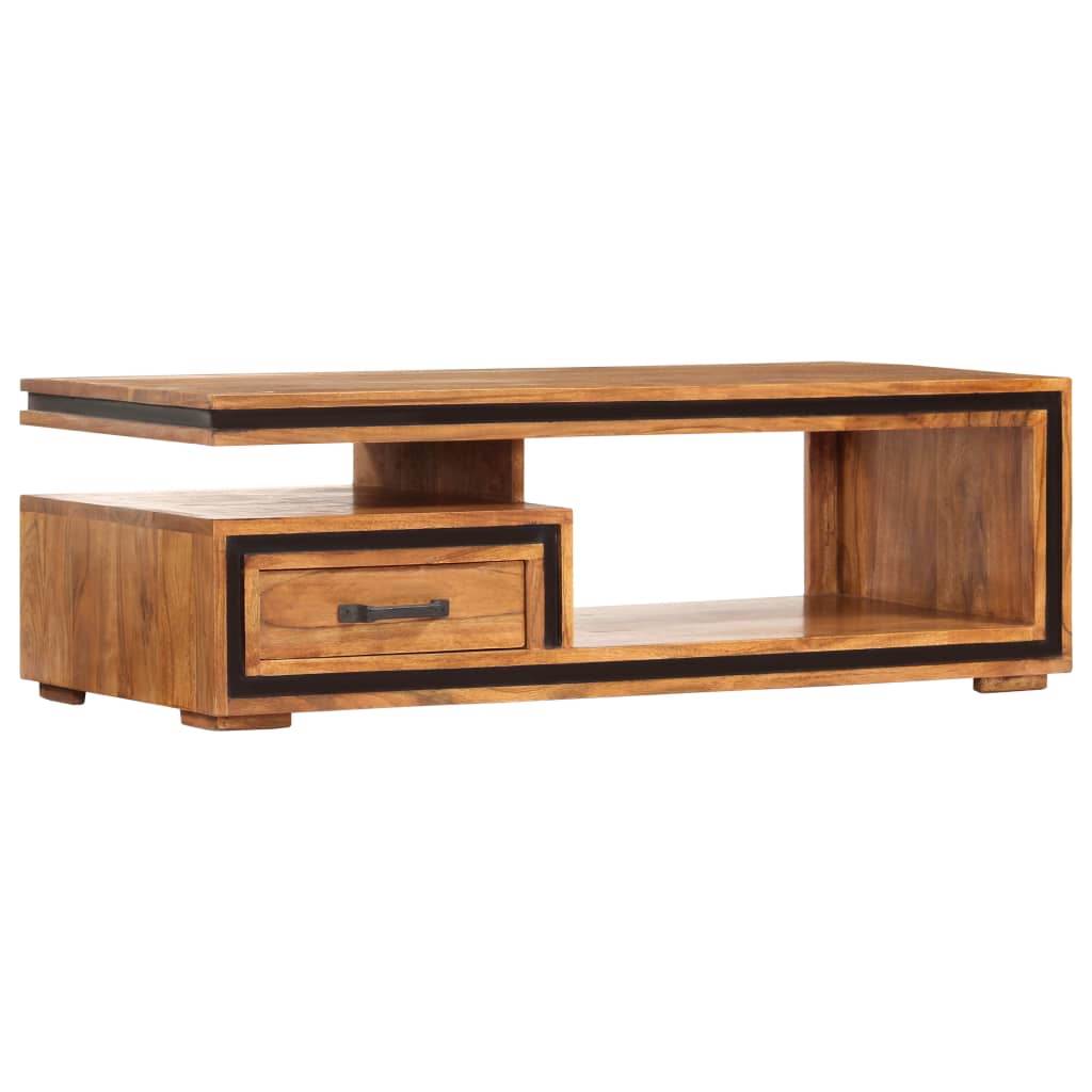 vidaXL Table basse bois massif d'acacia 100x45x33 cm