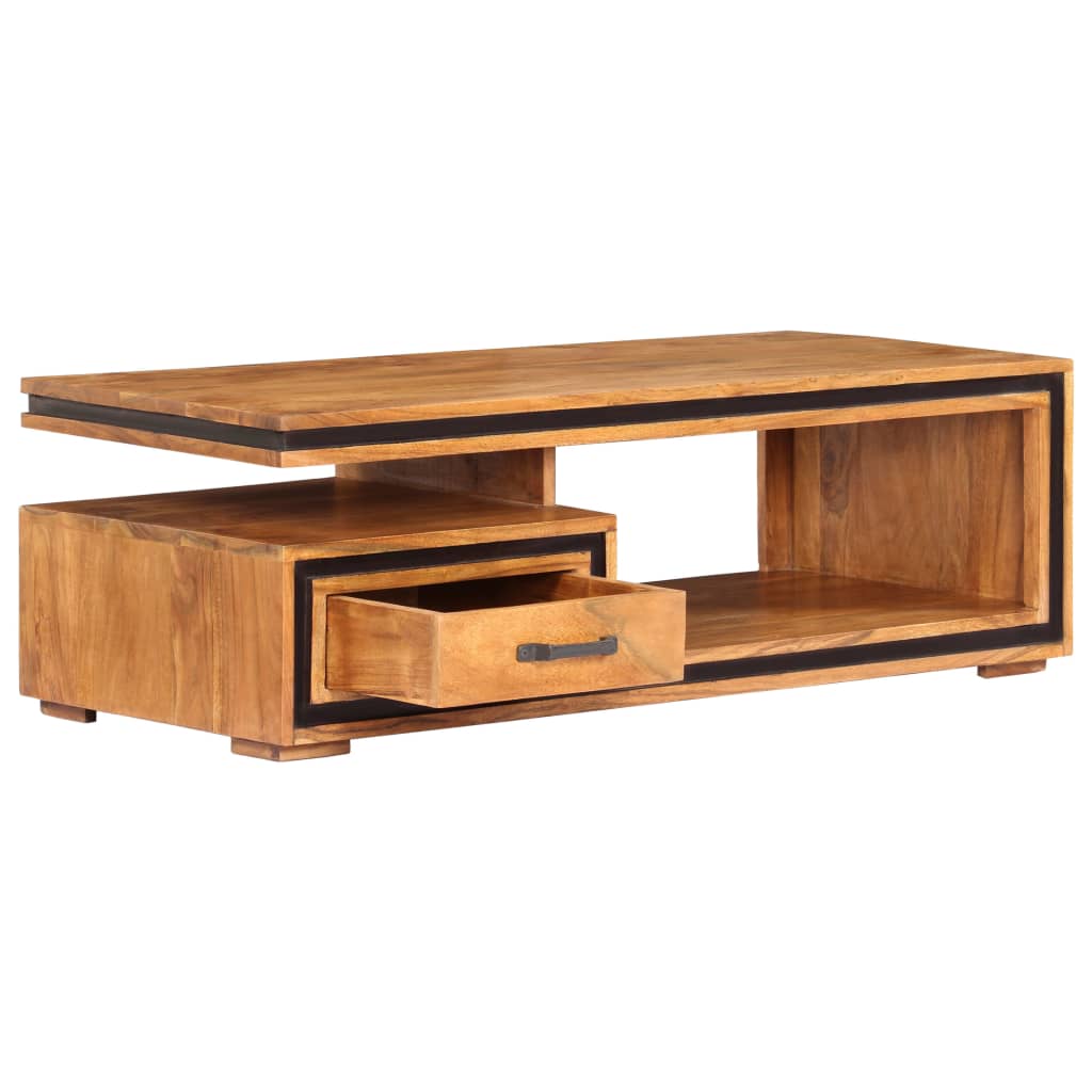 vidaXL Table basse bois massif d'acacia 100x45x33 cm