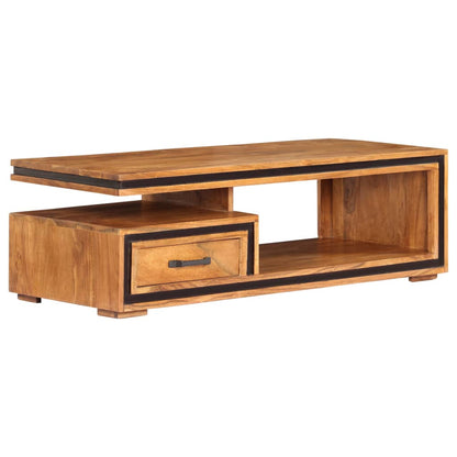 vidaXL Table basse bois massif d'acacia 100x45x33 cm