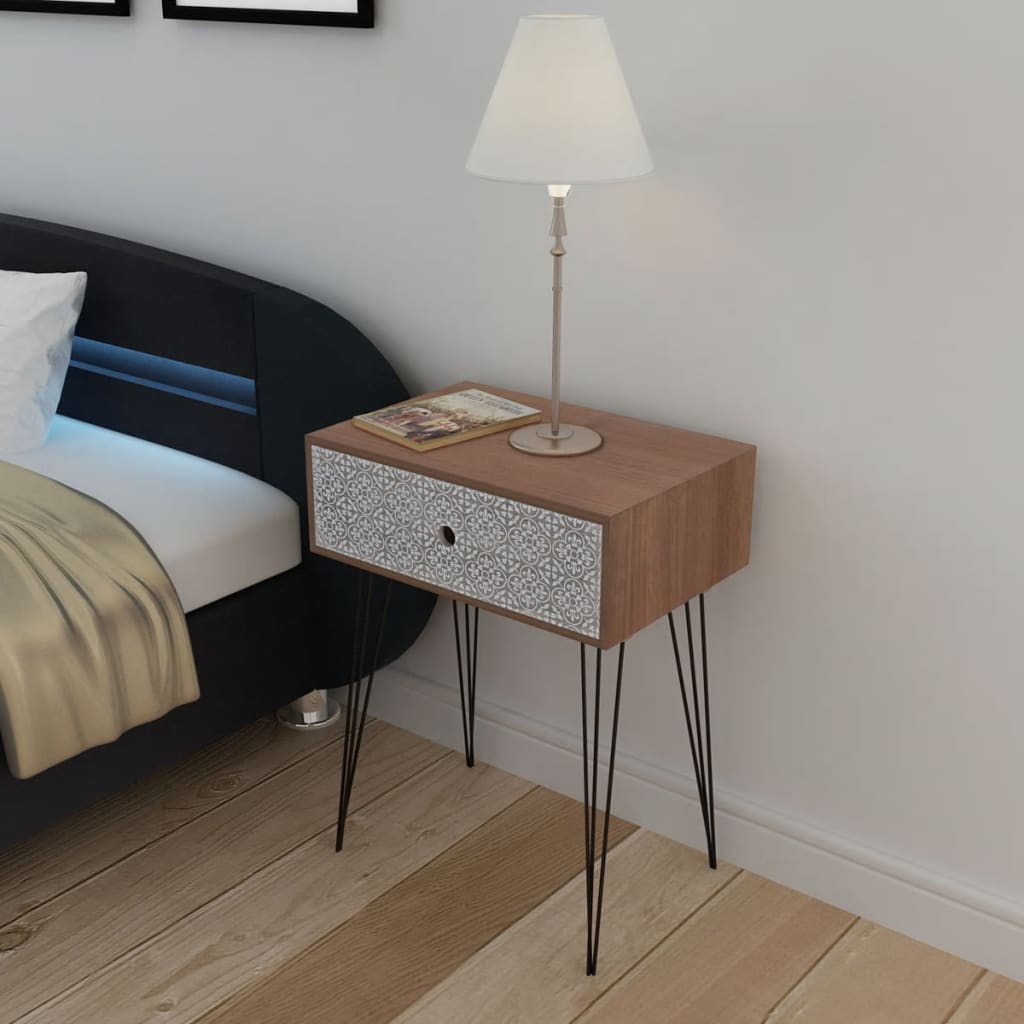 vidaXL Nachttische mit Schublade 2 Stk. Braun
