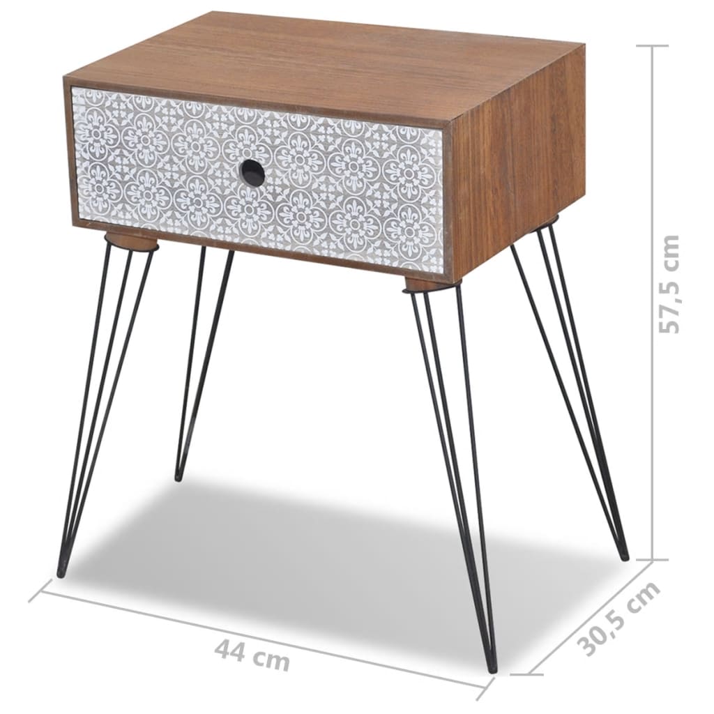 vidaXL Nachttische mit Schublade 2 Stk. Braun