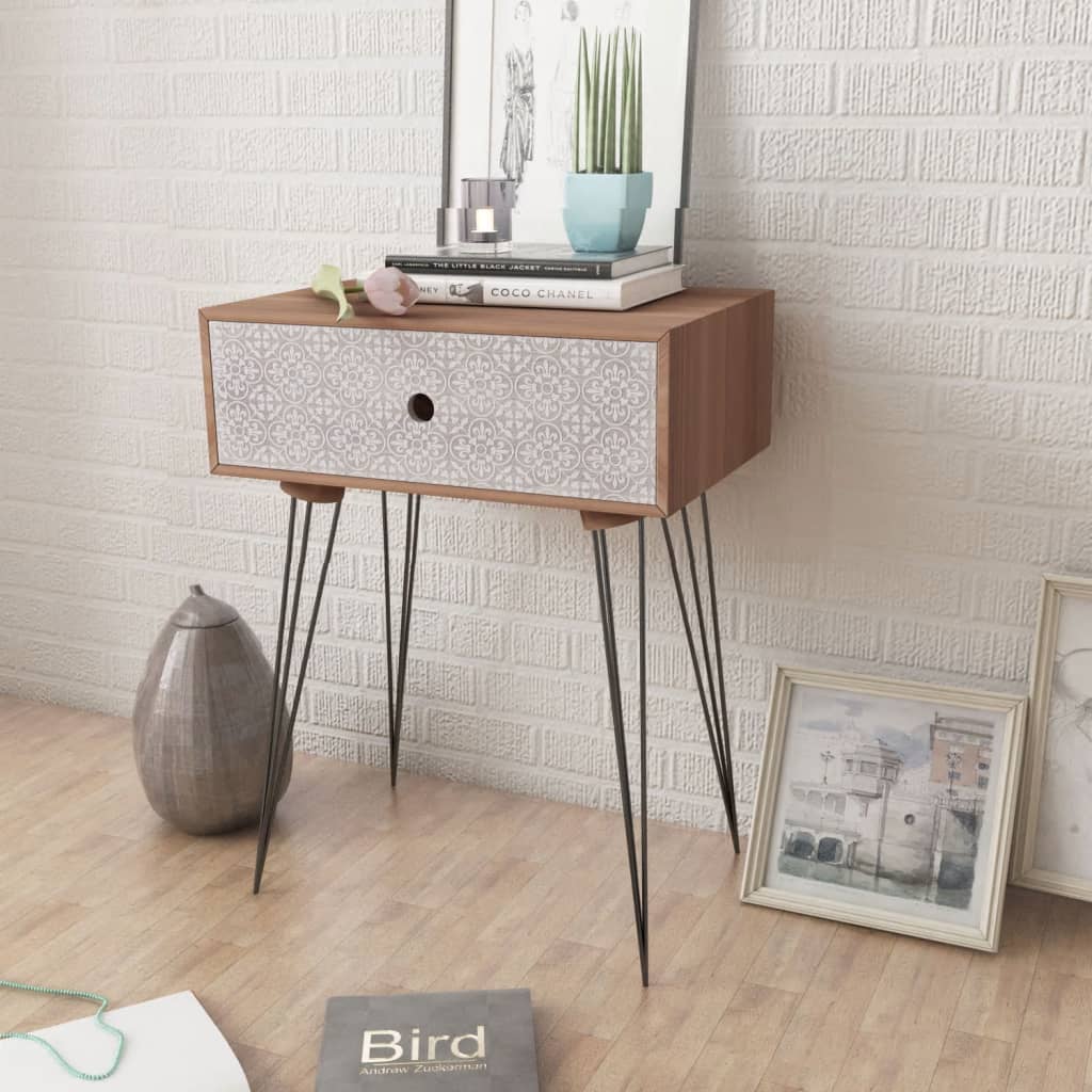 vidaXL Nachttische mit Schublade 2 Stk. Braun