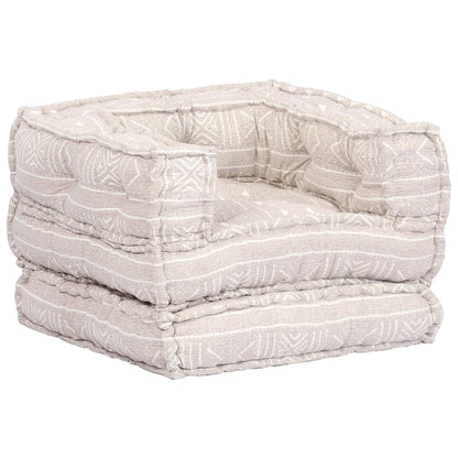 vidaXL Pouf modulaire 1 place en tissu beige