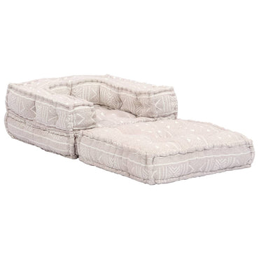 vidaXL Pouf modulaire 1 place en tissu beige