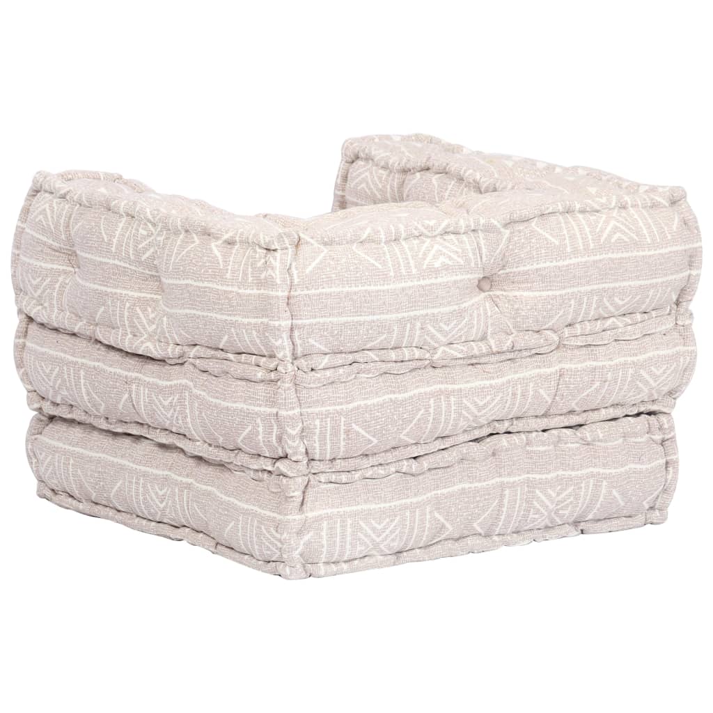 vidaXL Pouf modulaire 1 place en tissu beige
