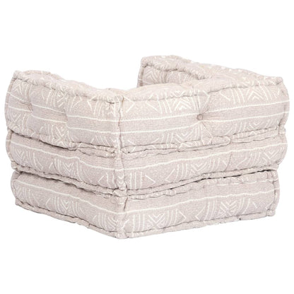 vidaXL Pouf modulaire 1 place en tissu beige